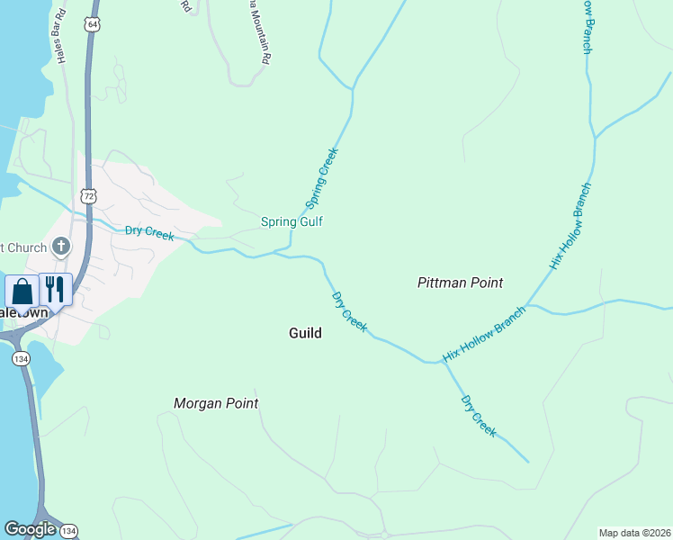 map of restaurants, bars, coffee shops, grocery stores, and more near in Guild