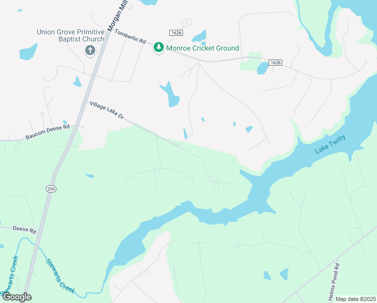 map of restaurants, bars, coffee shops, grocery stores, and more near 1100 Village Lake Drive in Monroe