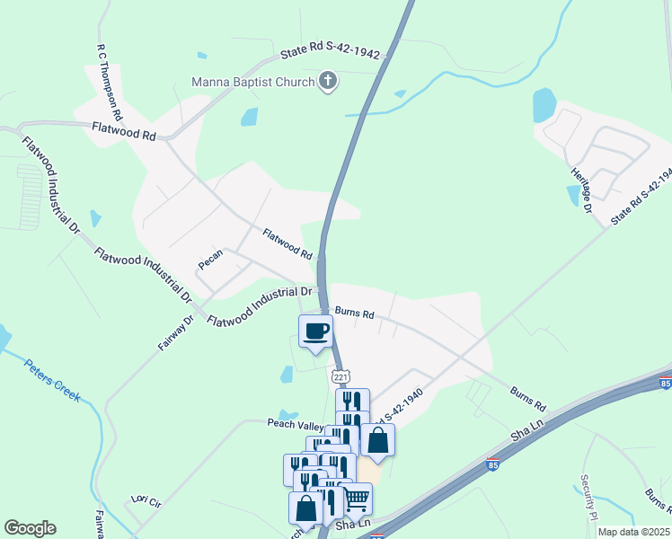 map of restaurants, bars, coffee shops, grocery stores, and more near 2470 Chesnee Highway in Spartanburg