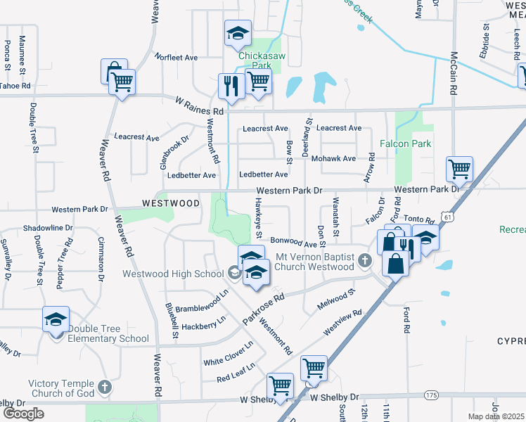 map of restaurants, bars, coffee shops, grocery stores, and more near 778 Hawkeye Cove in Memphis