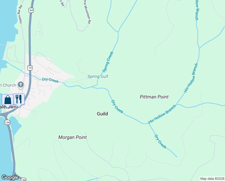 map of restaurants, bars, coffee shops, grocery stores, and more near in Guild