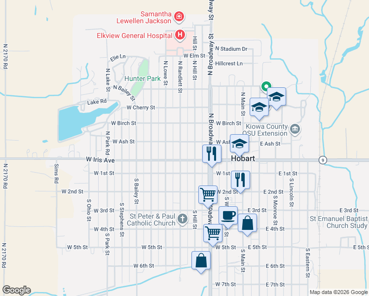 map of restaurants, bars, coffee shops, grocery stores, and more near 307 North Hill Street in Hobart