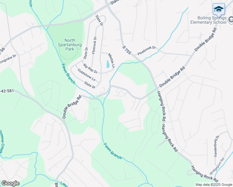 map of restaurants, bars, coffee shops, grocery stores, and more near 258 Double Bridge Road in Boiling Springs