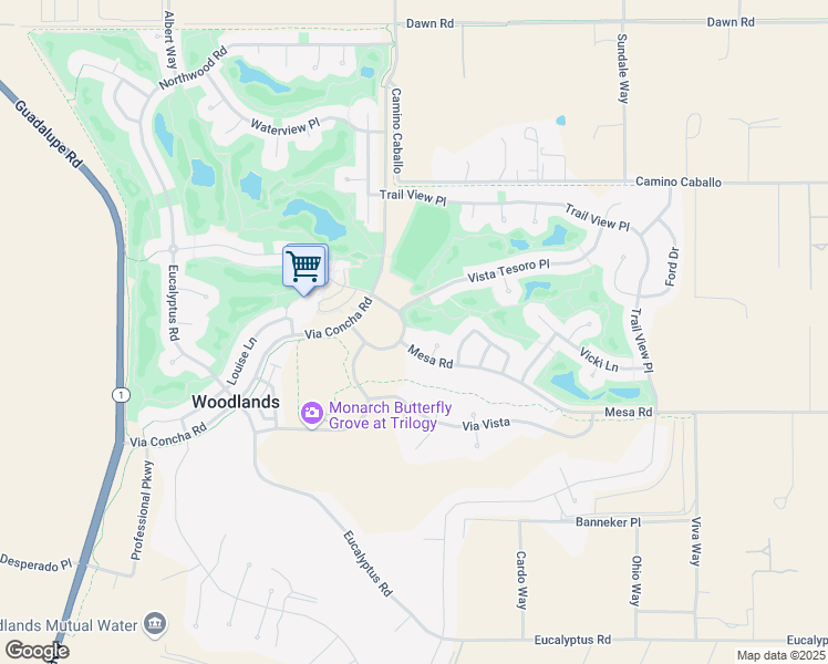 map of restaurants, bars, coffee shops, grocery stores, and more near 1560 Mesa Road in Nipomo