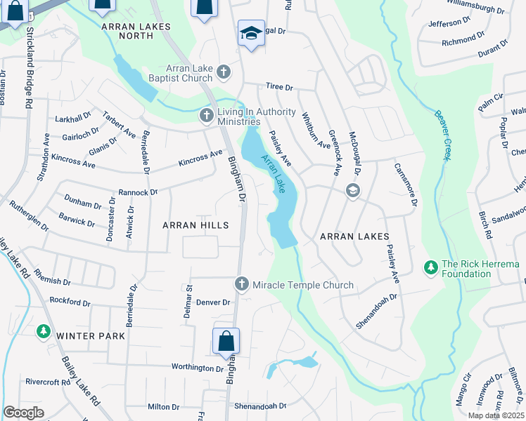 map of restaurants, bars, coffee shops, grocery stores, and more near 6224 Tarare Place in Fayetteville