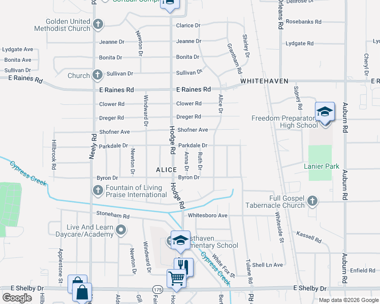 map of restaurants, bars, coffee shops, grocery stores, and more near 482 Parkdale Drive in Memphis