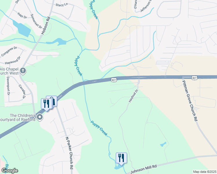 map of restaurants, bars, coffee shops, grocery stores, and more near 7339 Fayetteville Road in Raeford