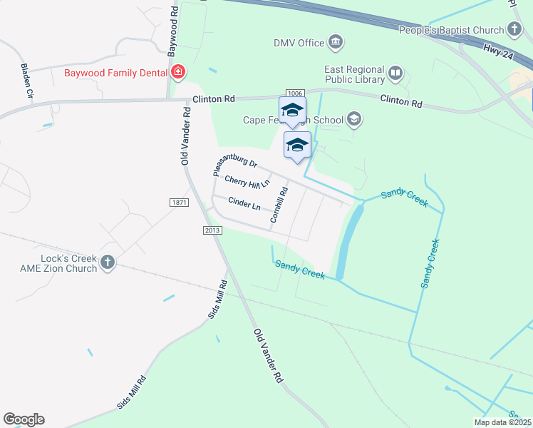 map of restaurants, bars, coffee shops, grocery stores, and more near 4256 Cinder Lane in Fayetteville