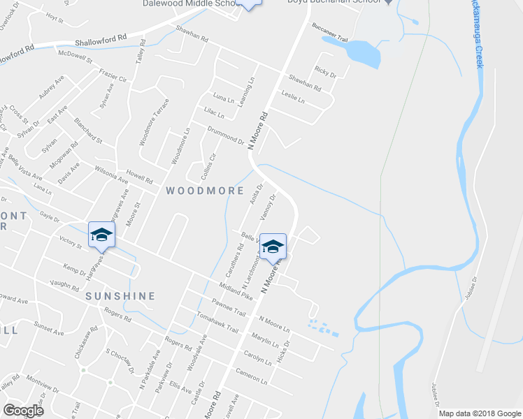map of restaurants, bars, coffee shops, grocery stores, and more near 1111 Vannoy Drive in Chattanooga