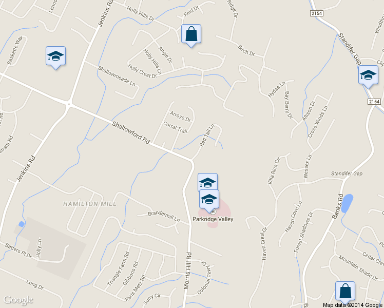 map of restaurants, bars, coffee shops, grocery stores, and more near 2207 Red Tail Ln in Chattanooga