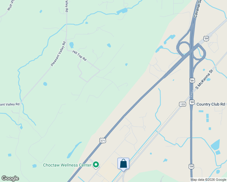 map of restaurants, bars, coffee shops, grocery stores, and more near 22535 Valley View Road in Poteau