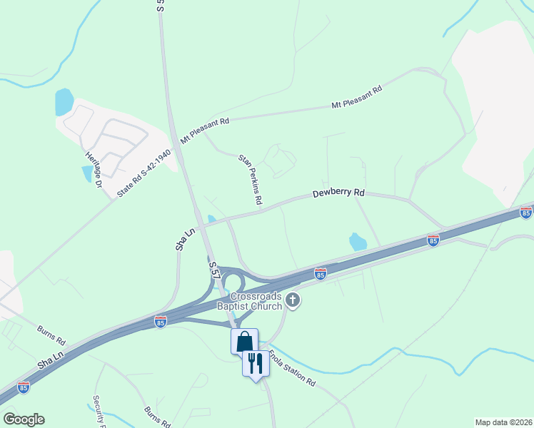 map of restaurants, bars, coffee shops, grocery stores, and more near 431 Rupe Easler Drive in Spartanburg