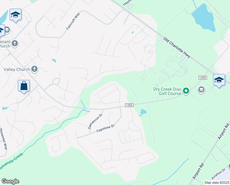 map of restaurants, bars, coffee shops, grocery stores, and more near 4022 Linville Falls Lane in Monroe
