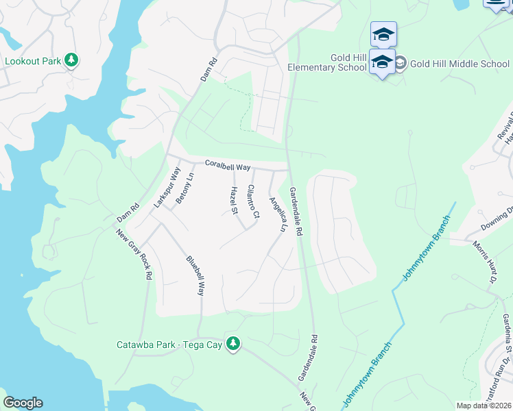 map of restaurants, bars, coffee shops, grocery stores, and more near 1355 Cilantro Court in Tega Cay