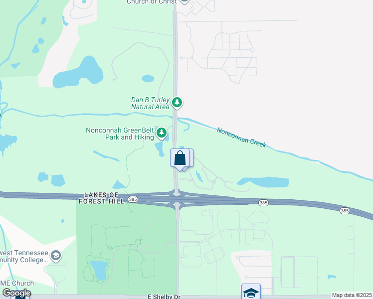 map of restaurants, bars, coffee shops, grocery stores, and more near 925 Threave Lane in Memphis