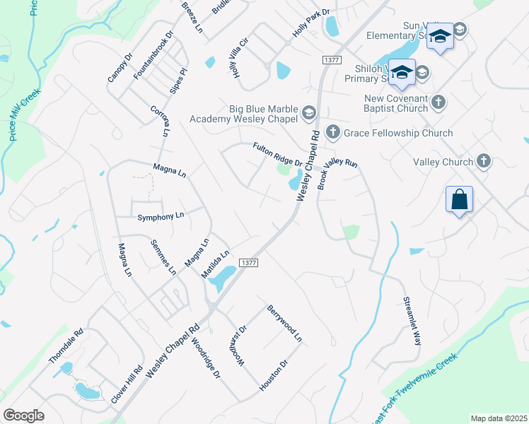 map of restaurants, bars, coffee shops, grocery stores, and more near 2002 Ridley Park Court in Indian Trail