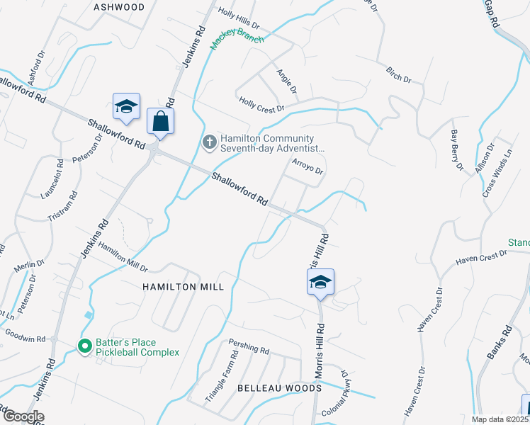 map of restaurants, bars, coffee shops, grocery stores, and more near 8024 Shallowford Road in Chattanooga