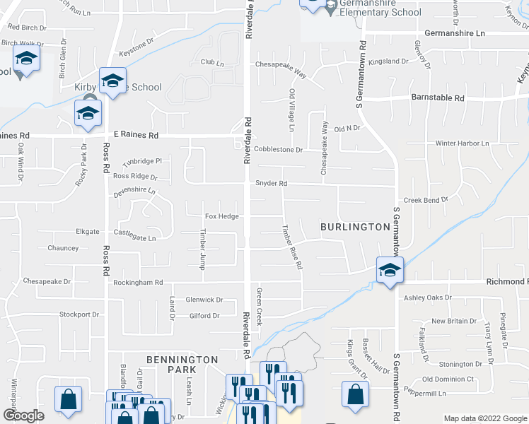 map of restaurants, bars, coffee shops, grocery stores, and more near 6986 Oakland Chase in Memphis