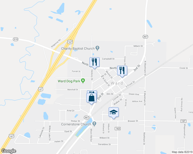 map of restaurants, bars, coffee shops, grocery stores, and more near 300 4th Street in Ward