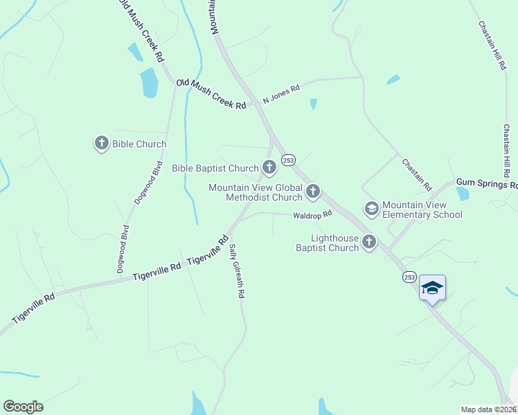 map of restaurants, bars, coffee shops, grocery stores, and more near 40 Waldrop Road in Taylors