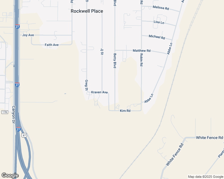 map of restaurants, bars, coffee shops, grocery stores, and more near 17500 Betty Boulevard in Canyon