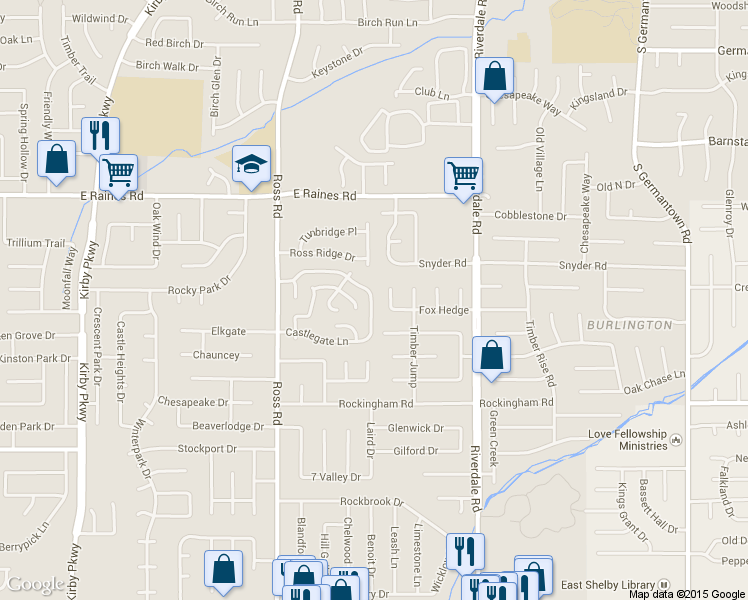 map of restaurants, bars, coffee shops, grocery stores, and more near 4307 Fox Race Cove in Memphis