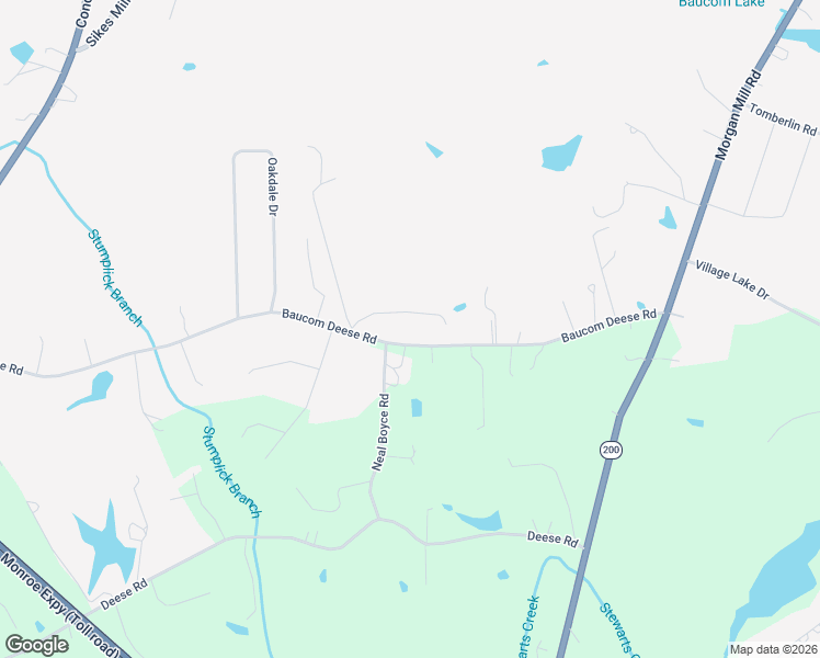 map of restaurants, bars, coffee shops, grocery stores, and more near 613 Baucom Deese Road in Unionville