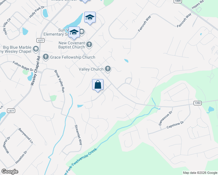 map of restaurants, bars, coffee shops, grocery stores, and more near 2004 Sunlight Path Drive in Monroe