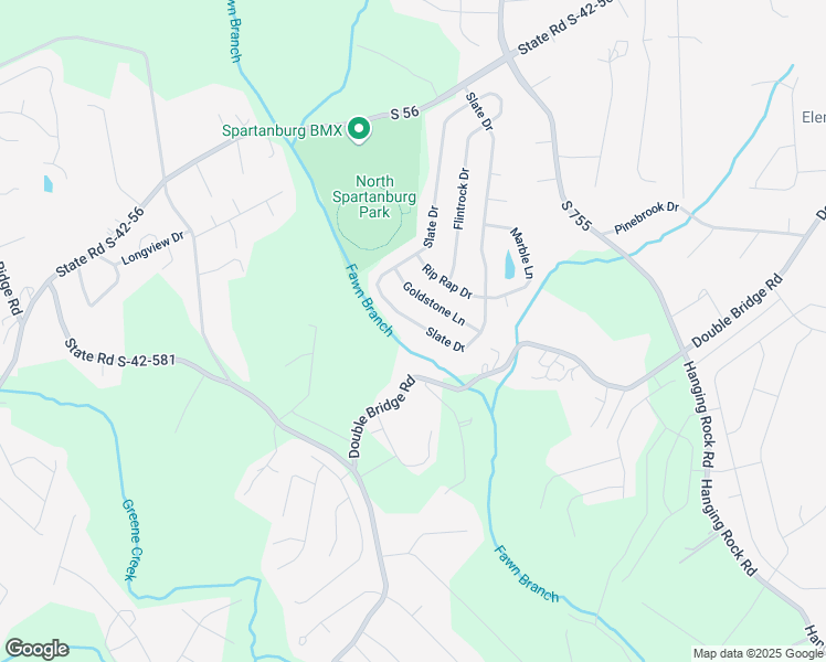 map of restaurants, bars, coffee shops, grocery stores, and more near 343 Slate Drive in Boiling Springs