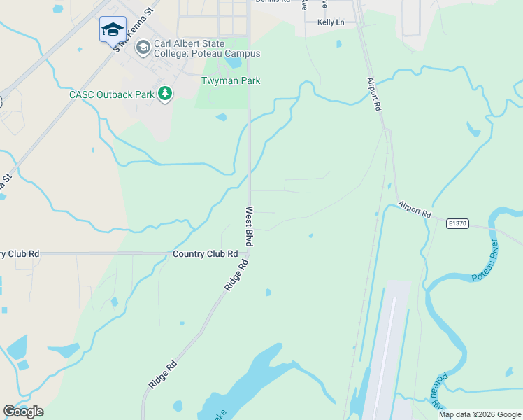 map of restaurants, bars, coffee shops, grocery stores, and more near 1106 West Boulevard in Poteau