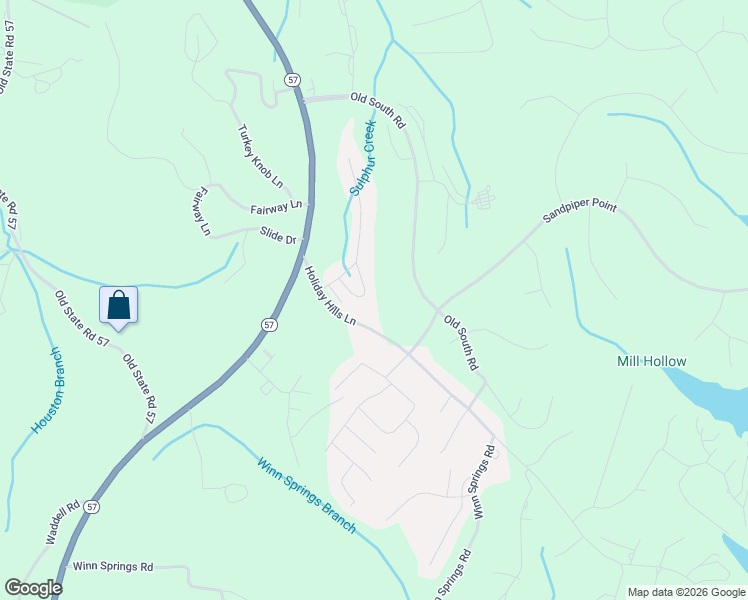 map of restaurants, bars, coffee shops, grocery stores, and more near 265 Holiday Hills Lane in Counce
