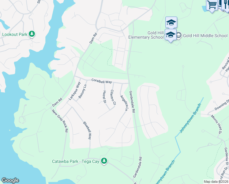 map of restaurants, bars, coffee shops, grocery stores, and more near 1313 Cilantro Court in Tega Cay