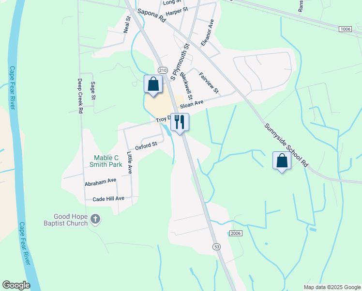 map of restaurants, bars, coffee shops, grocery stores, and more near 812 Cedar Creek Road in Fayetteville