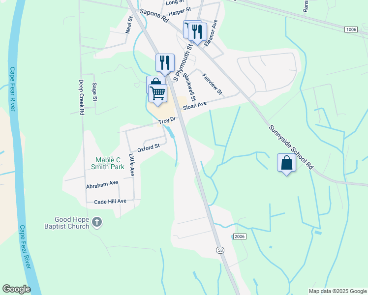 map of restaurants, bars, coffee shops, grocery stores, and more near 812 Cedar Creek Road in Fayetteville