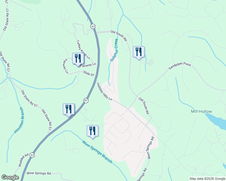 map of restaurants, bars, coffee shops, grocery stores, and more near 140 Bogey Loop in Counce