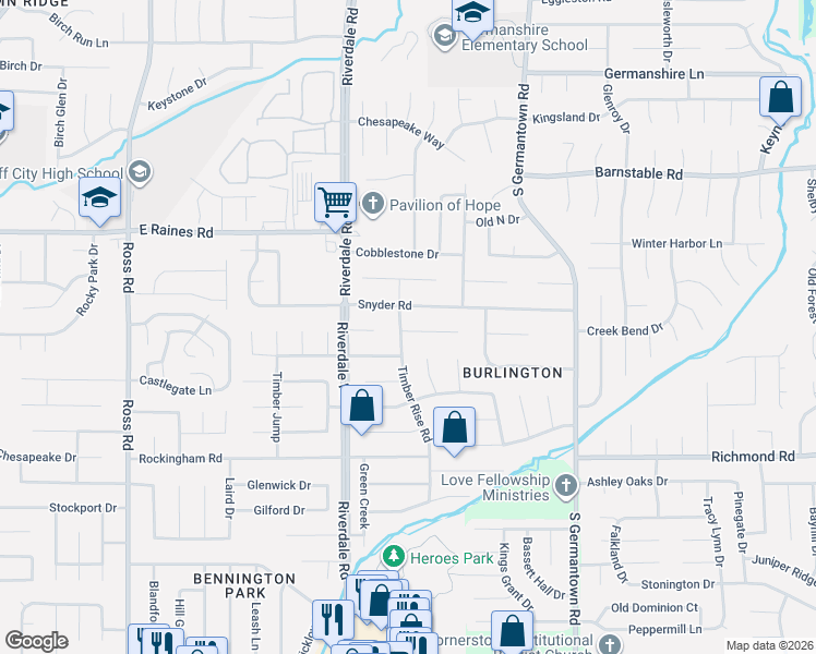 map of restaurants, bars, coffee shops, grocery stores, and more near 7027 Snyder Road in Memphis