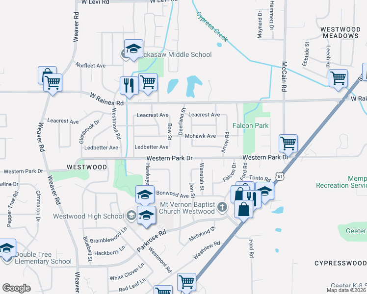 map of restaurants, bars, coffee shops, grocery stores, and more near 685 Mohawk Avenue in Memphis