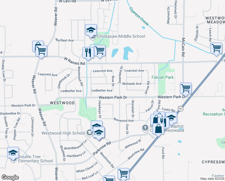 map of restaurants, bars, coffee shops, grocery stores, and more near 738 Ledbetter Avenue in Memphis