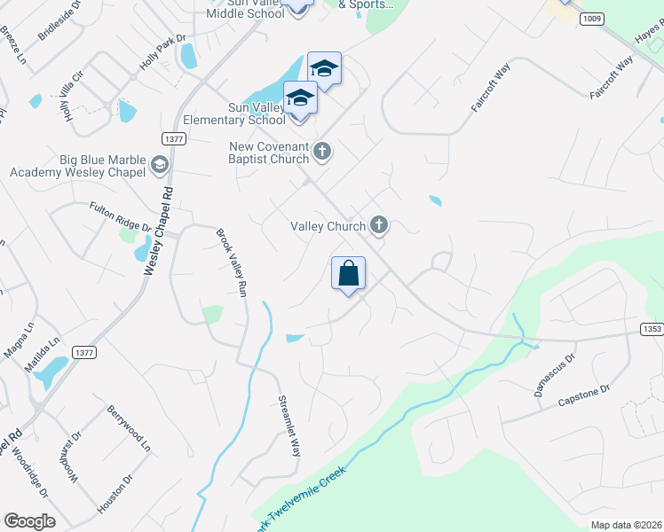 map of restaurants, bars, coffee shops, grocery stores, and more near 2203 Windy Hill Lane in Monroe