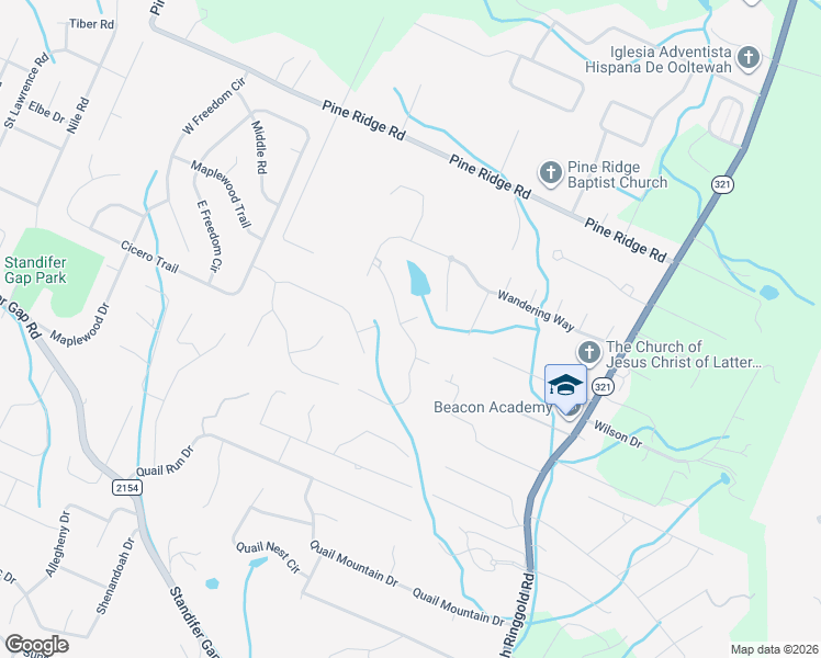 map of restaurants, bars, coffee shops, grocery stores, and more near 3117 Reflection Lane in Ooltewah