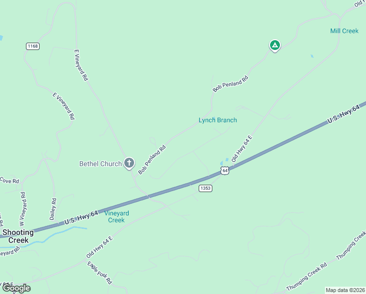 map of restaurants, bars, coffee shops, grocery stores, and more near 32 Mountain Meadows West in Hayesville