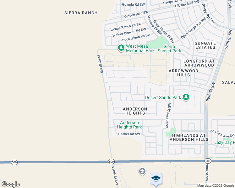 map of restaurants, bars, coffee shops, grocery stores, and more near 10811 Frazier Lane Southwest in Albuquerque
