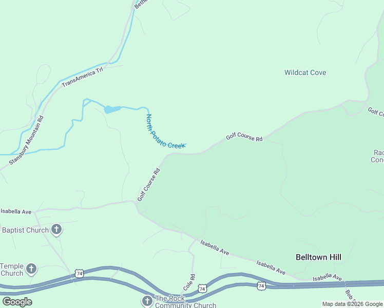 map of restaurants, bars, coffee shops, grocery stores, and more near 257 Golf Course Road in Copperhill