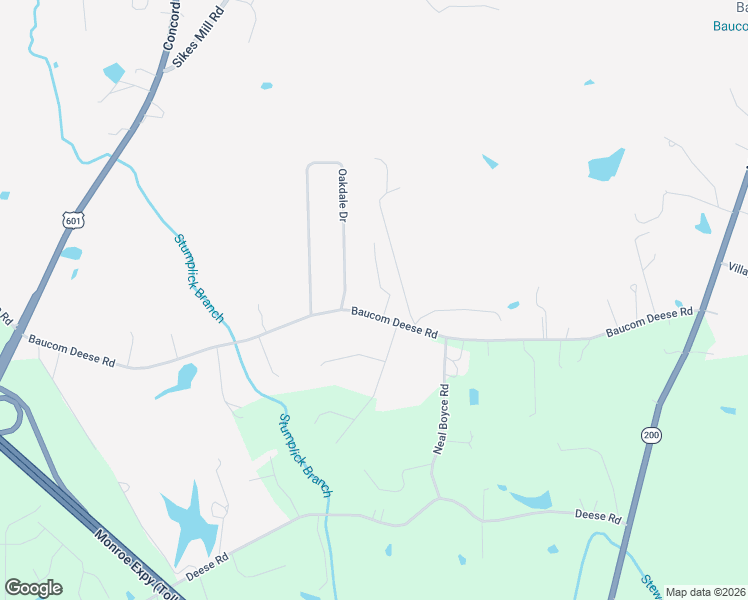 map of restaurants, bars, coffee shops, grocery stores, and more near 505 Baucom Deese Road in Unionville