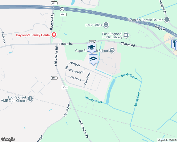 map of restaurants, bars, coffee shops, grocery stores, and more near 4018 Pleasantburg Drive in Fayetteville