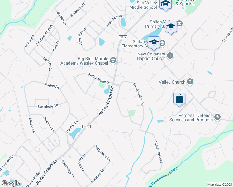 map of restaurants, bars, coffee shops, grocery stores, and more near 2005 Brook Valley Run in Monroe