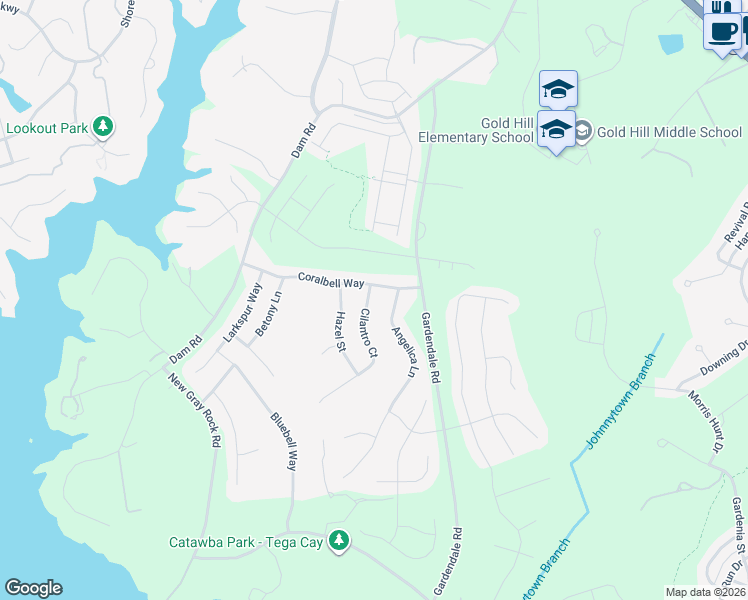 map of restaurants, bars, coffee shops, grocery stores, and more near 1313 Cilantro Court in Tega Cay