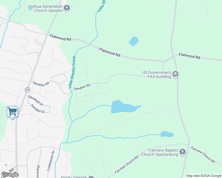 map of restaurants, bars, coffee shops, grocery stores, and more near 382 Sandifer Road in Spartanburg