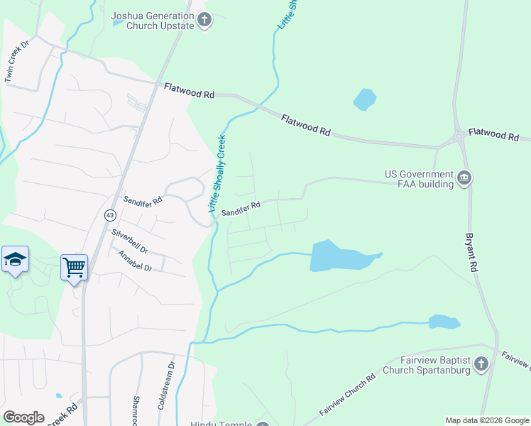 map of restaurants, bars, coffee shops, grocery stores, and more near 310 Sandifer Rd in Spartanburg