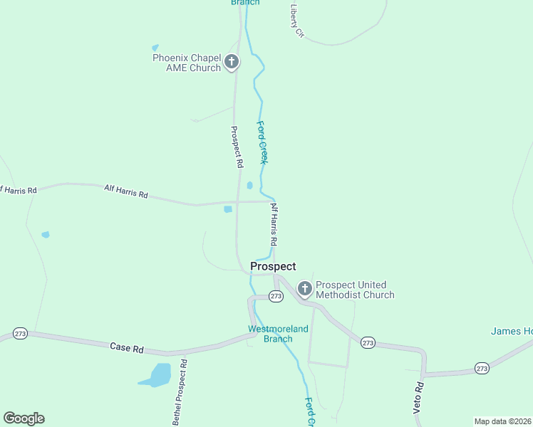 map of restaurants, bars, coffee shops, grocery stores, and more near 315 Alf Harris Road in Prospect